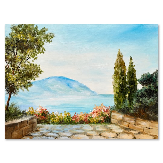 Designart - Mountains View By The Sea Side